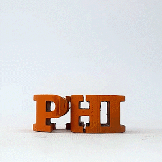 texte retourner phi lettre grec alphabet symbole Maître imprimante art gadget apprentissage éducation 3d print model - Mito3D