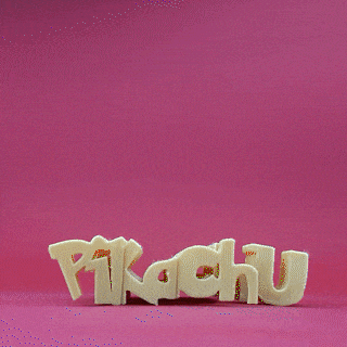 texto giro Pikachu pok seg Pokémon personagem anime figura amarelo mestre impressora arte 3d print model - Mito3D