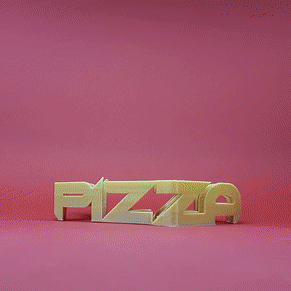 texto vuelta Pizza Maestro impresora Arte artilugio comida 3d print model - Mito3D