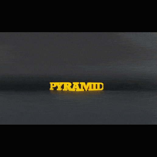 text flip - pyramid art blue master printer yellow 3D print model - Mito3D