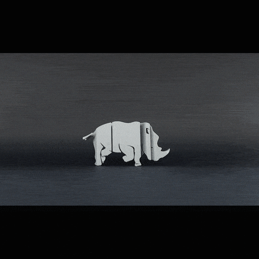 text flip - rhino 20 art master printer rhinoceros animal 3D print model - Mito3D