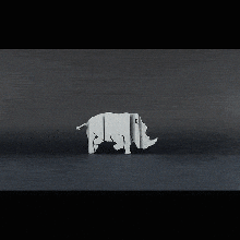 texto giro rinoceronte 20 arte mestre impressora animal 3d print model - Mito3D