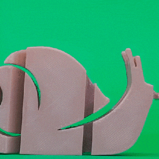 text flip - snail 20 art master printer animal slug 3d print model - Mito3D