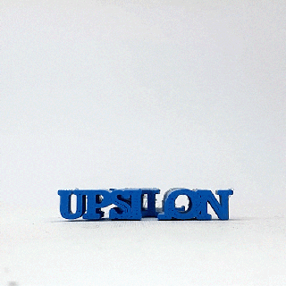 texte retourner upsilon lettre grec alphabet symbole Maître imprimante art gadget apprentissage éducation 3d print model - Mito3D