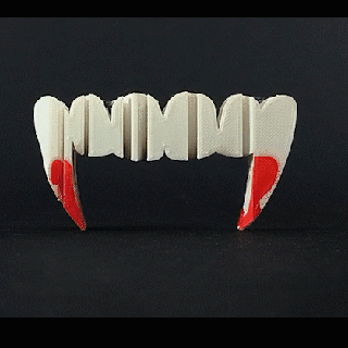 testo Flip vampiro zanne denti maestro stampante orrore Halloween 3d print model - Mito3D