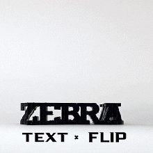 text flip - zebra 3d print model - Mito3D