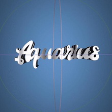 text flip aquarius art zodiac sign mr printer 3d print model - Mito3D