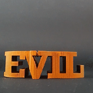 text flip evil pumpkin halloween boo scary 2022 master printer art 3d print model - Mito3D