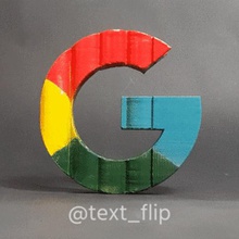 testo flip google art logo 3d print model - Mito3D
