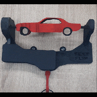 text flip key hanger mustang - car rack art gadget master printer 3d print model - Mito3D