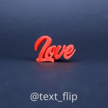 texto flip amor art día de san valentín corazón 3d print model - Mito3D