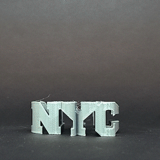 text flip nyc - apple city Architecture monument new york skyscraper silhouette master printer art 3D print model - Mito3D