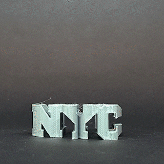 text flip nyc - apple city Architecture monument new york skyscraper silhouette master printer art 3d print model - Mito3D
