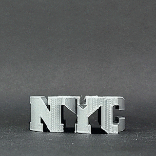 testo Flip nyc grande Mela architettura monumento York città grattacielo silhouette maestro stampante arte 3d print model - Mito3D