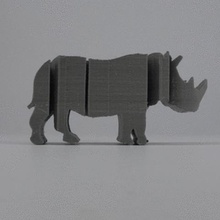 text flip rhino art courage no fear rhinoceros mr printer figure 3d print model - Mito3D