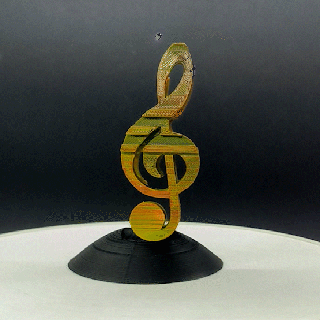 texto giro triplo clave trompete música audio arte mestre impressora 3d print model - Mito3D