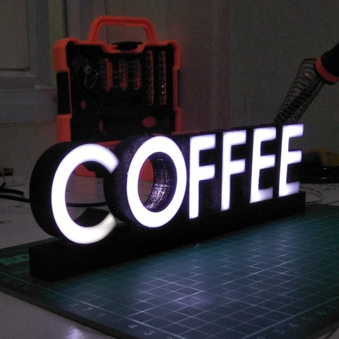 text led coffee home cafe 3D print model - Mito3D