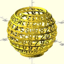 texto de la esfera art matemáticas openscad pi personalizador 3d print model - Mito3D