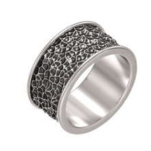 anneau de texture bijoux martelé l'anneau la art faits à main 3d print model - Mito3D