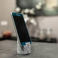 texturierte Spalte Telefon stand home Schreibtisch Halter Säule Oberflächenstruktur 3d print model - Mito3D