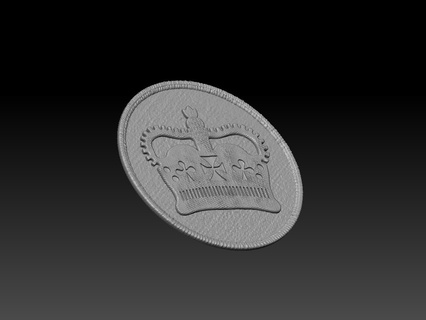 textured crown patch clothing shield texture 3d print model - Mito3D