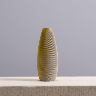 texturé ellipse vase mode 3d modèle slimprint Accueil maison ovale décor stl fleur étagère tabel cabinet salle vivant chambre 3d print model - Mito3D