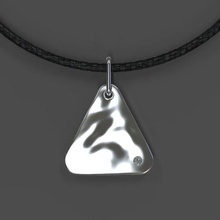 textured triangle pendant jewelry pendants gold bright gem sterling modern silver printable contemporary minimalism 3d print model - Mito3D