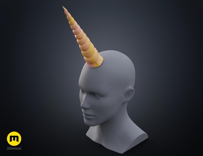 textured unicorn horns 3d print model - Mito3D