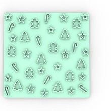 texturizzatore Natale biscotto biscotti cookiecutter frese taglio francobollo 3d print model - Mito3D