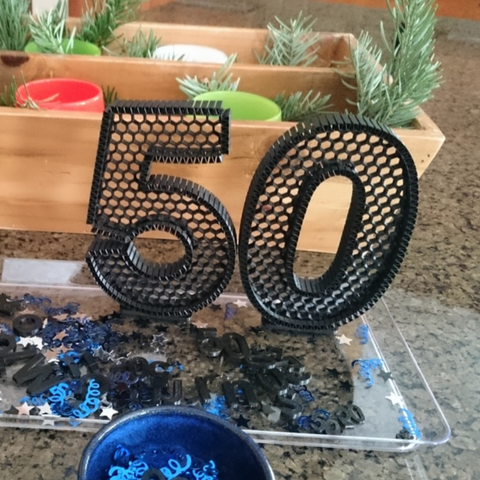 50th decor home anniversary birthday 3D print model - Mito3D