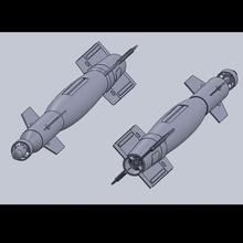 110 escala gbu-12 paveway ii jogo bomba militar armas jet fed freewing rc 3d print model - Mito3D