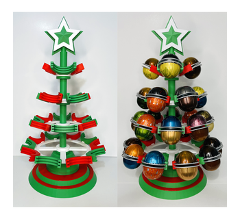 modular cápsula árbol nespresso vertuo vainas vl vaina soporte línea Navidad fiesta café 3d print model - Mito3D