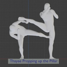 thai boxing arts 11 thayae propping pillar 3d print model - Mito3D