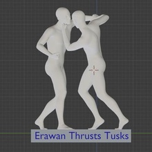 thai boxing arts 1 erawan thrusts tusks 3d print model - Mito3D
