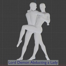 thai boxing arts 3 lord demon abducting lady 3d print model - Mito3D
