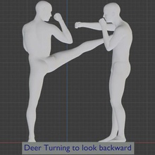 thai boxing arts 6 deer turning 3d print model - Mito3D