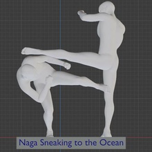 thaïlandais boxe arts 8 naga faufiler océan 3d print model - Mito3D