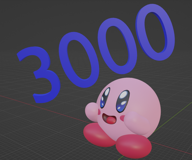 teşekkür 3000 tik tok Kirby Şirin şekil 3d print model - Mito3D