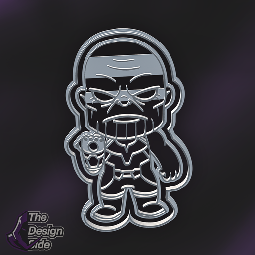 thanos Galleta cortador prima galleta conjunto fondant sello marcador personaje funko chibi maravilla vengadores casco capitán America 3D print model - Mito3D