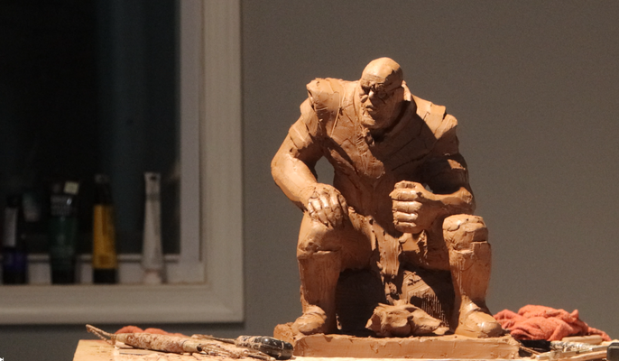 thanos escultura feito mão arte 3d print model - Mito3D