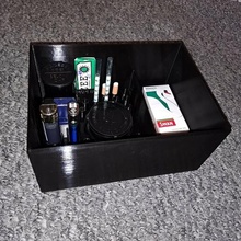 thc design cannabis rolling box & tray compartments accessories marijuana weed smoke smoking supportless brand roll tobacco fags cigarettes cigs grinder leaf detail logo badge symbol joints joint holder rizla skins king size aid portable blue 3d print model - Mito3D