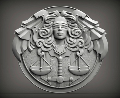 themis diosa justicia bas relief 3d impresión modelo 3d print model - Mito3D