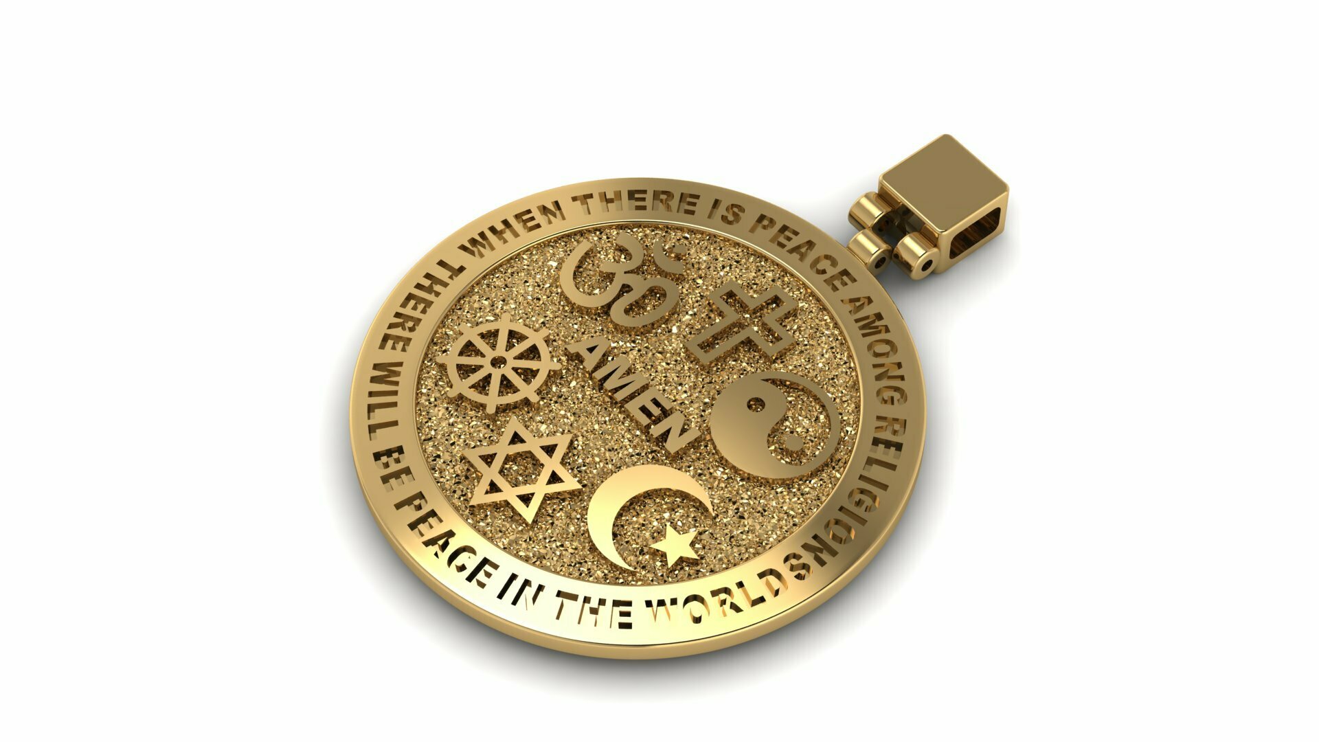 theosophical symbol truth religions pendant 3d printable model 3D print model - Mito3D