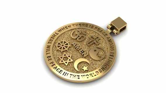 teosofico simbolo verità religioni pendente 3d stampabile modello 3d print model - Mito3D