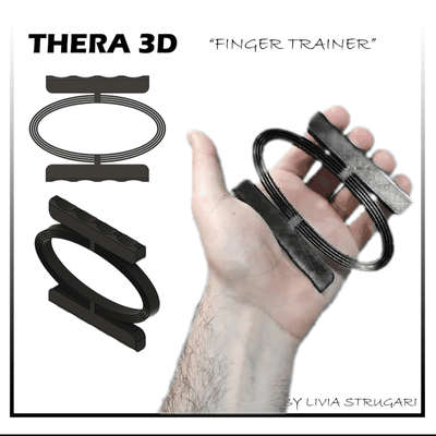 thera 3d elliptical finger trainer sport fitness tool occupational therapy hand strenghtening thera3d exerciser grip wrist cordination training workout gym 3d print model - Mito3D