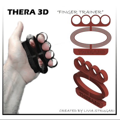 thera 3d finger trainer elliptical 4 rings sport fitness tool occupational therapy hand strenghtening thera3d exerciser grip wrist cordination training workout gym 3d print model - Mito3D