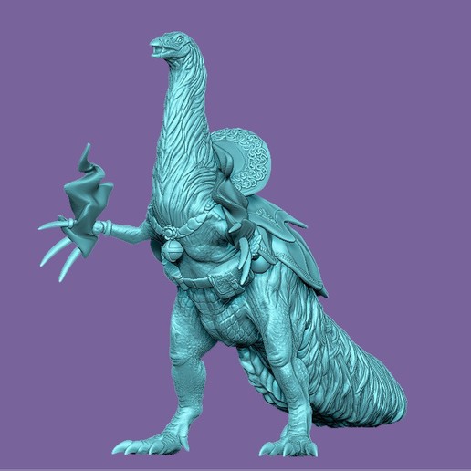 therizinosaurus sorcerer - presupported d&d dinosaur hero dungeons and dragons pathfinder spellcaster miniature prehistoric 3D print model - Mito3D