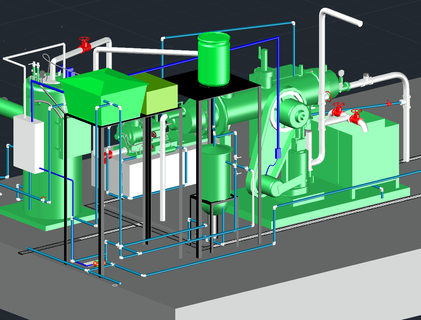 termico energia pianta centrale meccanica caldaia Generatore 3d print model - Mito3D