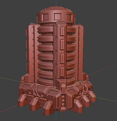 thermo nuclear reactor game grimdark power plant terrain model 28mm tabletop wargame 40000 imperial objective marker 3d print model - Mito3D