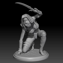 ladro ragazza 3d stampabile figura di fantasia art spada Stampa modello guerriero 3d print model - Mito3D